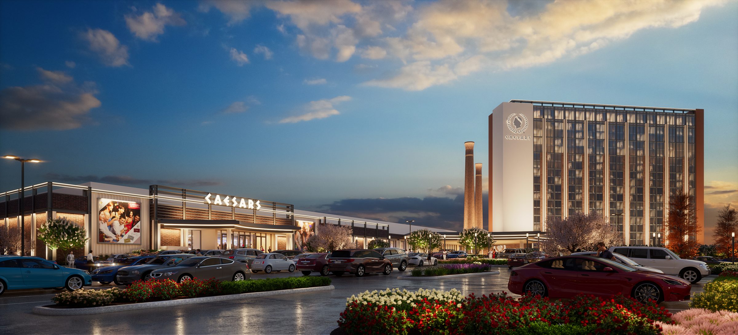 Caesars Virginia $750M casino resort exterior